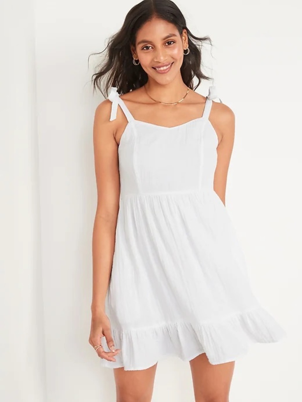 New Old Navy White Tie Shoulder Dress Women’s Size Large